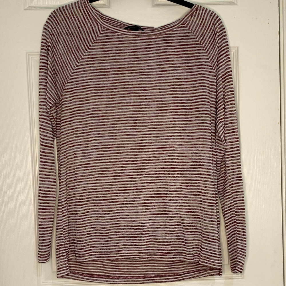 Banana Republic red and cream striped long sleeve
